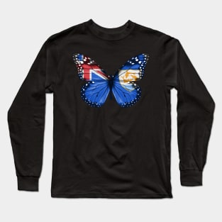 Anguillan Flag  Butterfly - Gift for Anguillan From Anguilla Long Sleeve T-Shirt